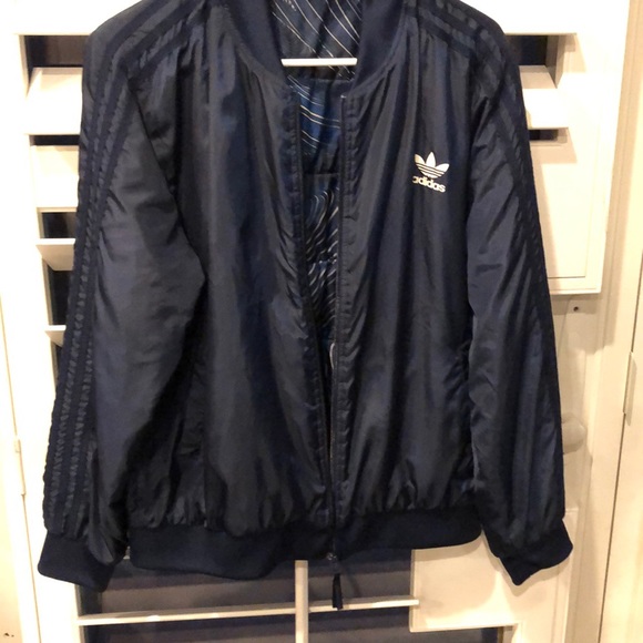 adidas Jackets & Blazers - Adidas lined wind breaker jacket navy blue